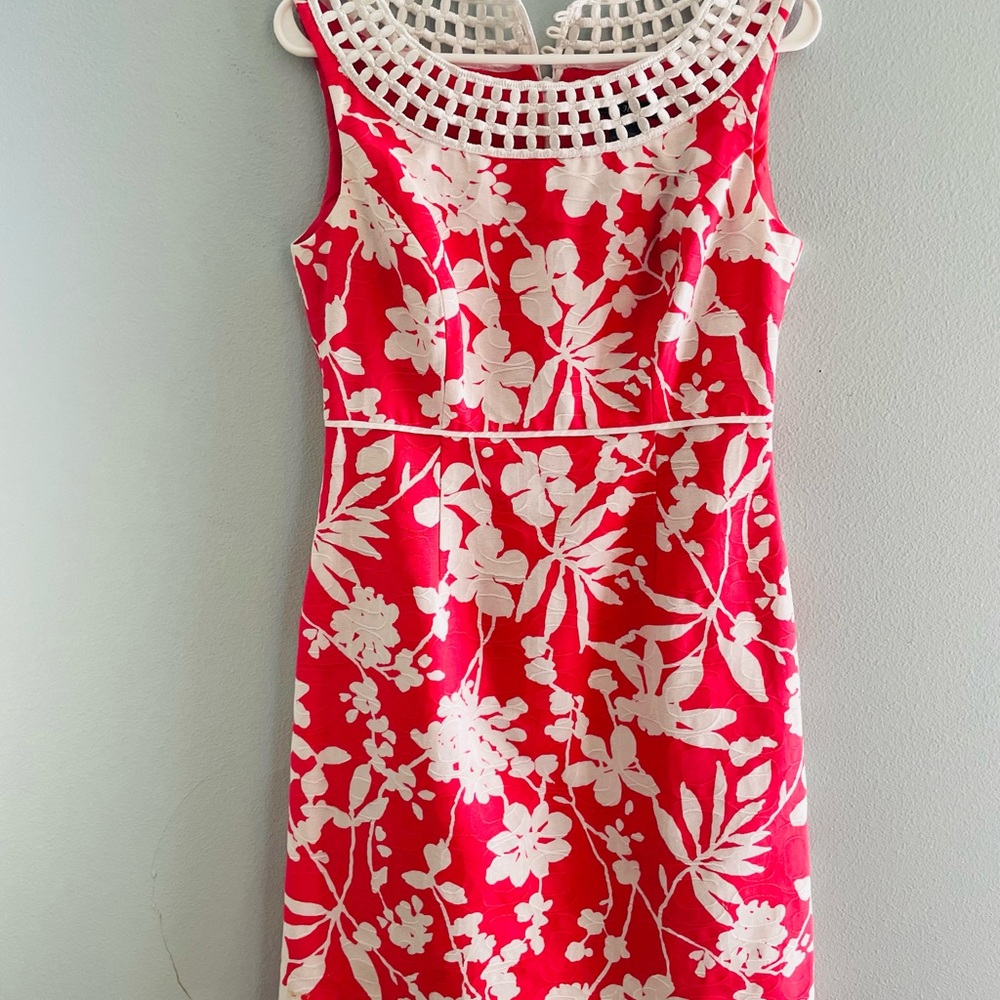 Jessica Howard    Dress  Coral & White Floral Lace